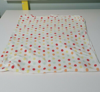 TINY LITTLE WONDERS BABY BLANKET WHITE WITH COLOURED SPOTS