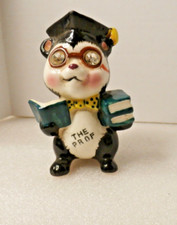 Vintage Quality Japan 3.75 in The Prof Owl Figurine Rhinestone Eyes