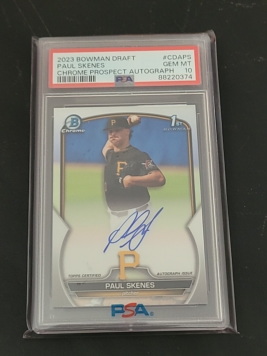 PSA 10 PAUL SKENES AUTO 1st 2023 Bowman Chrome Draft PIRATES 