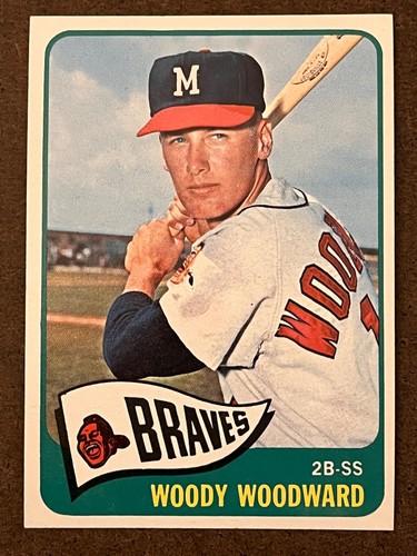 1965 Topps Baseball - #487 Woody Woodward Braves Near Mint NM (Set Break)