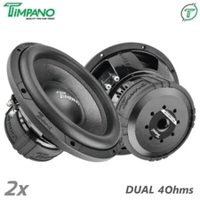3200 Watts Bundle - 2x Timpano 12" Car Audio Subwoofer T1500-12 Dual 4 Ohm
