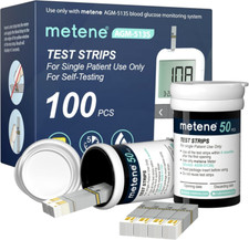 NEW Box 100 Count Metene AGM-513S Test Strips / Diabetes Blood Glucose/ Exp 2026