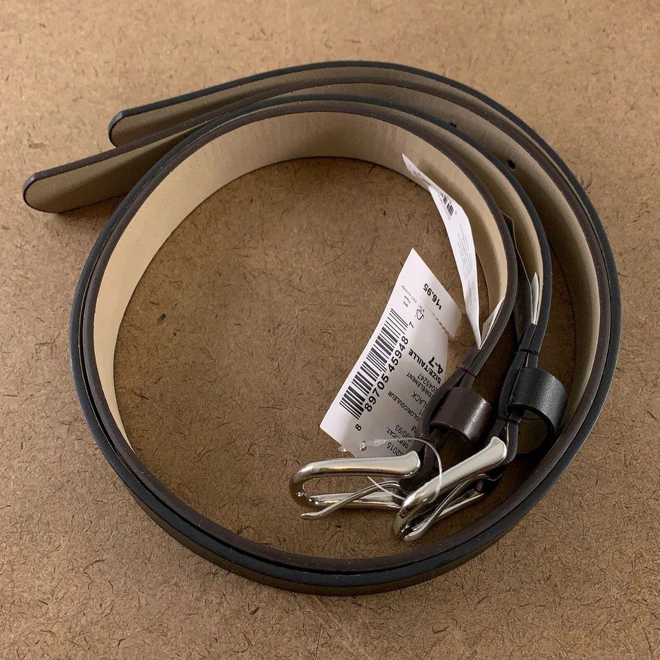 The Children’s Place Girls Size 4-7 Black/Brown Faux Leather Uniform Belt 2-Pack - Image 3 of 4