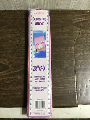 New Vintage C.R. Seasons Decorative Easter Rabbit  Banner Flag 28'' x 40'' 