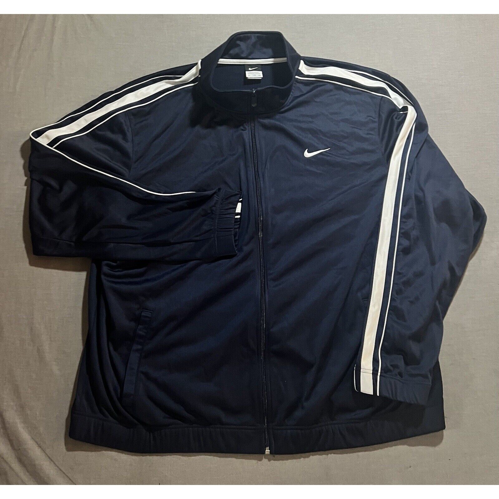 SACAI X NIKE Giacca Nike Track Vintage Uomo XXL Blu Zip Logo Swoosh Manica Lunga.