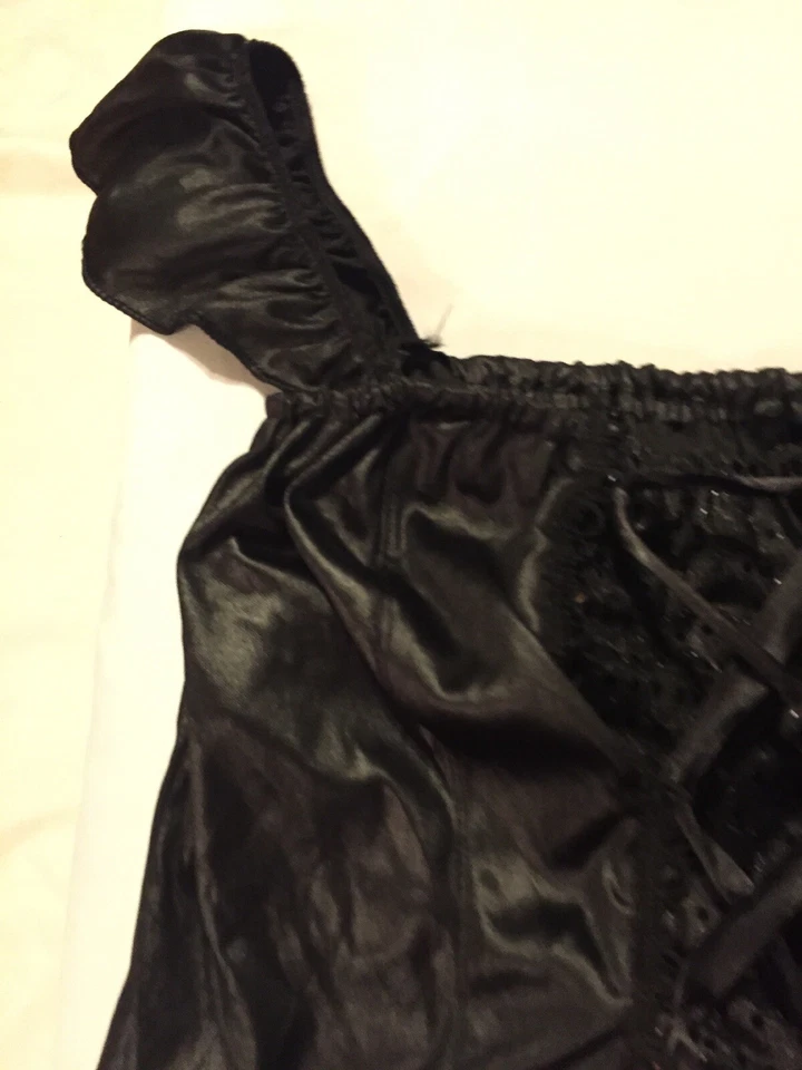 NUEVO SIN ETIQUETAS Sexy Para Mujer Negro Exótico Baile Top Corsé Disfraz Accesorio Talla S/M Foto 3 de 4