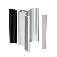 3-3/4" Bright Chrome Frameless Shower Door Handle with Metal Strike SDH3INWM