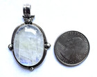 Vintage Large Sterling Silver Moonstone Pendant — photo 3