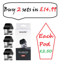 Replacement PODS, Genuine SMOK RPM NORD POD 2ml, No Coil Included 3Pk 1665.00 per litre
