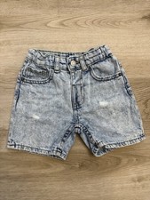 Zara Kids Stone Washed Jean Shorts - Youth Size 2-3 Years - Light Blue