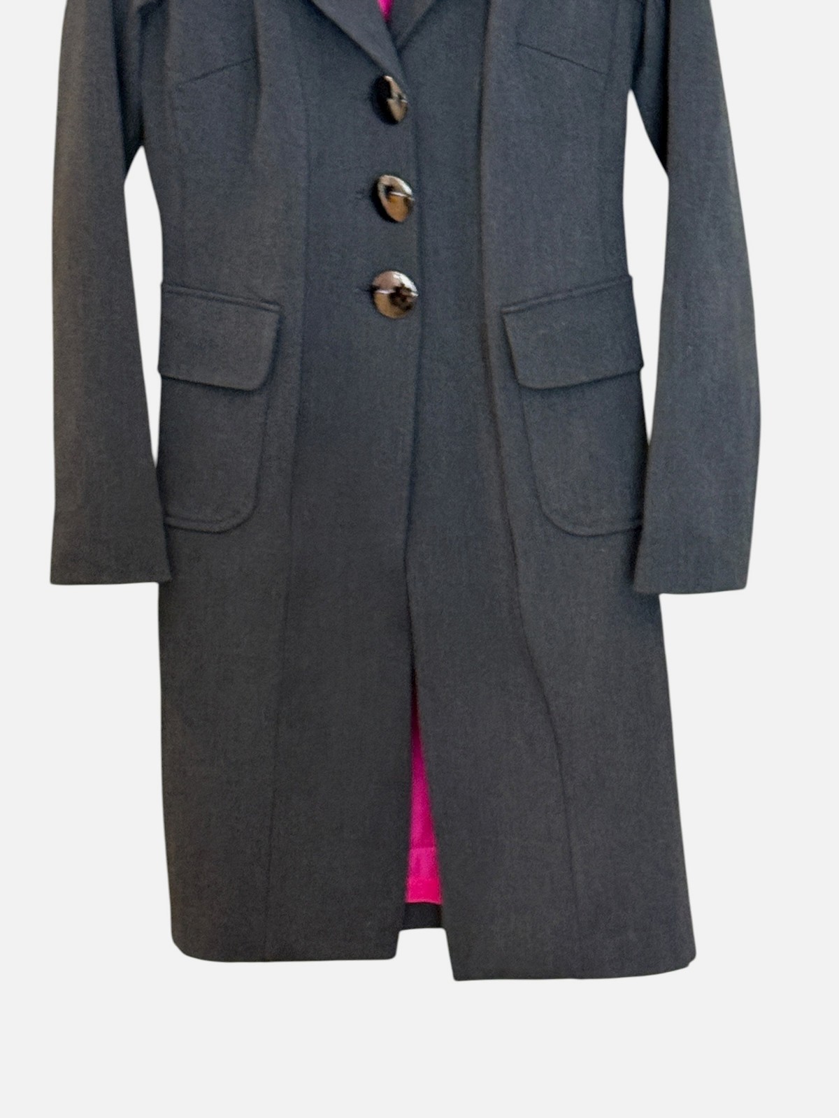 Cache Mirror Buttons Front Jacket Coat Gray Pink … - image 3