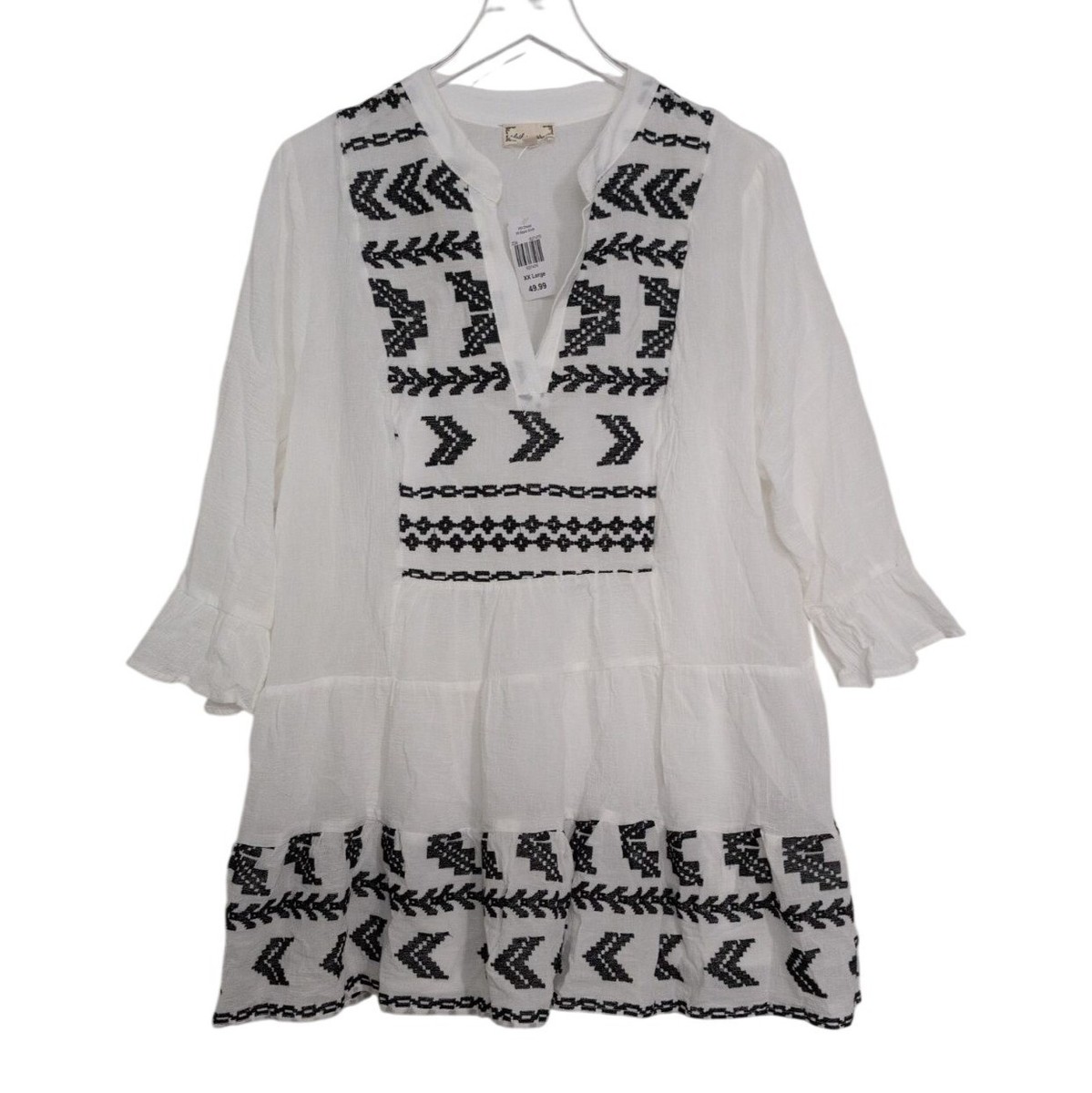 green emerald velvet dress SHU-SHI Women's Bohemian Embroidered Tunic Dress