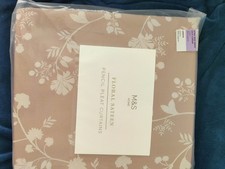 Bnwt Marks & Spencer Floral Sateen Rose Beige Pencil Pleat Curtains Extra Large