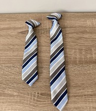 Matching Boys Toddler Clip On Ties. Set of 2. 8 and 11 Inch