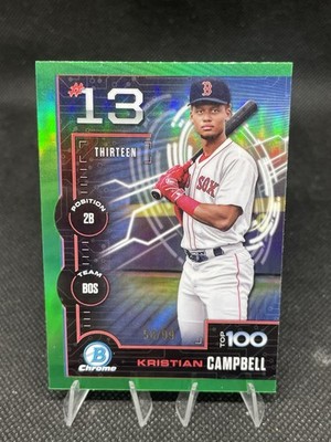 2025 Bowman Chrome Kristian Campbell Top 100 Green Refractor /99