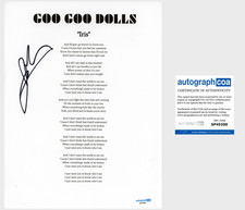 John Rzeznik ‘Goo Goo Dolls’ Band Signed ‘Iris’ Lyric Sheet ACOA Johnny