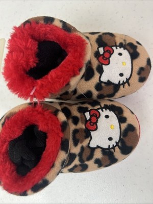 New Hello Kitty Sanrio Leopard Boot Slippers Size 5-6