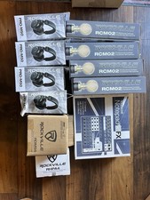 14 Piece Four Person Rockville Podcast Kit Microphones ,Mixer, Headphones Etc