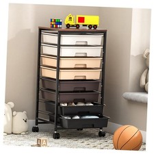 Rolling Storage Cart with Drawers, Rolling Drawer Cart and Brown Gradient