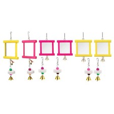 2x Giocattoli a specchio per polli Accessori per gabbie canarini Pietre