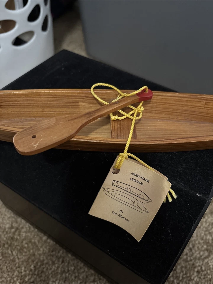 Handmade Wooden Louisiana Cajun Pirogue With Oar - Image 2 of 4