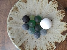 Set of 10 sea marbles, beach glass, N81