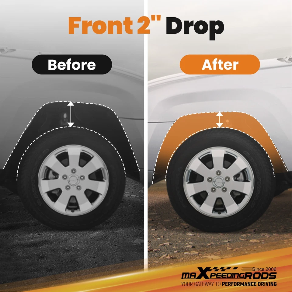 Muelles reductores de bobina de caída delanteros de 2" para Ford F150 2x2 4x4 2004-2013 acero Foto 4 de 4