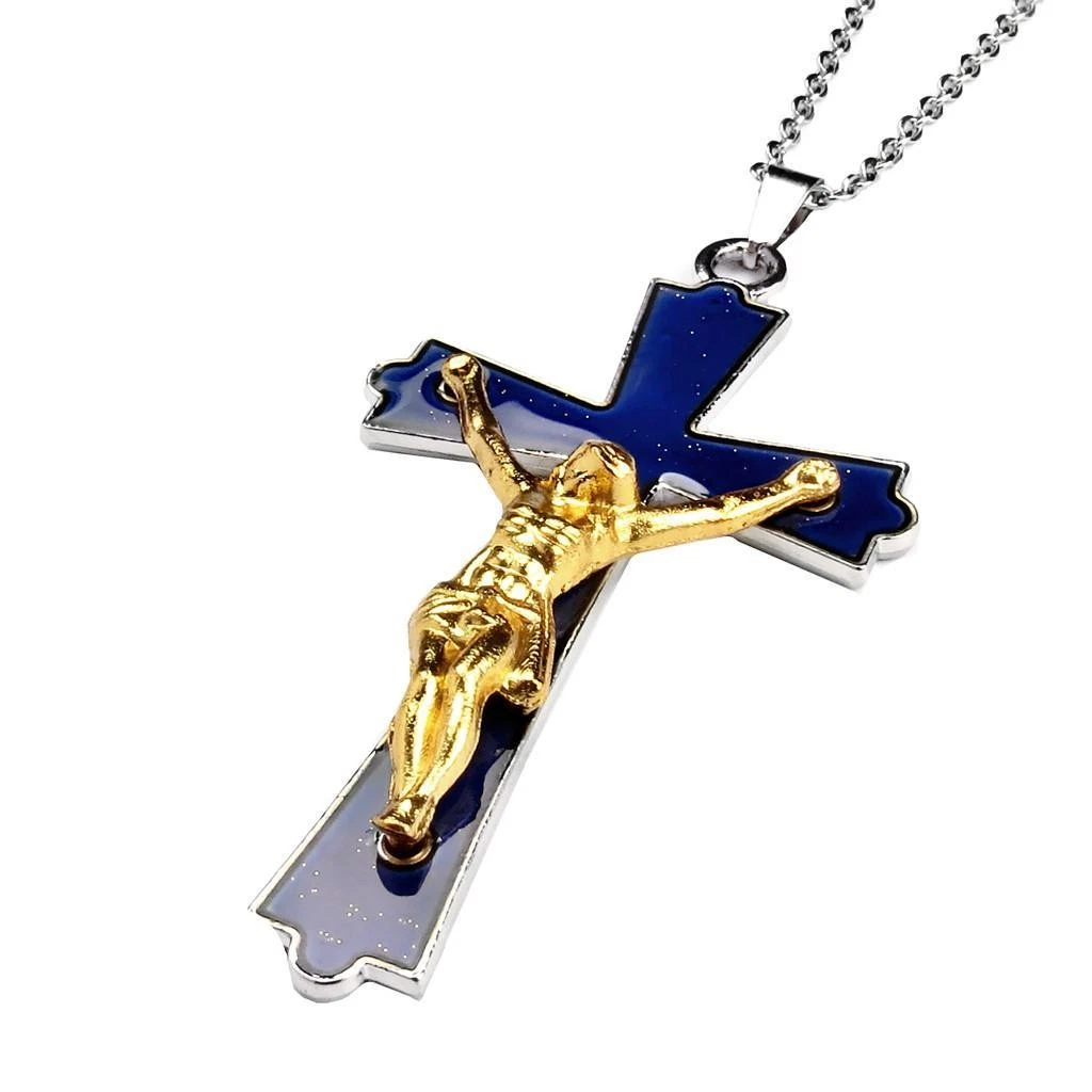 VASSAGO Collana con croce per uomo e donna, crocifisso/croce ortodossa/Cruz de Caravaca collana con ciondolo amuleto cattolico cristiano religioso gioielli regalo