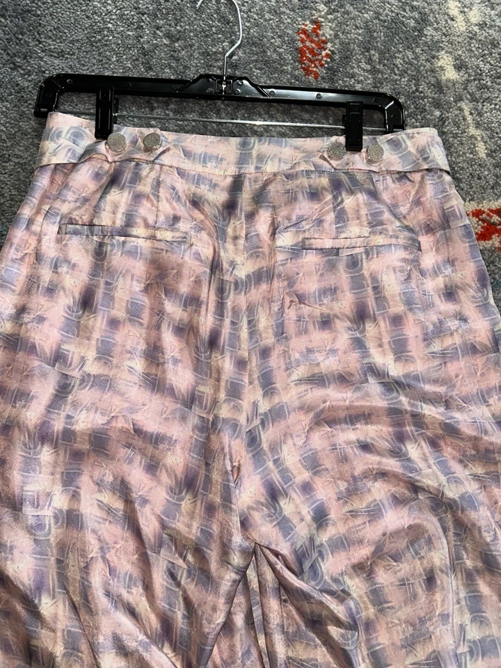 Theyskens' Theory Women’s Silk Button Pants In Pastel Women’s Size 4 Brand New Foto 4 de 4