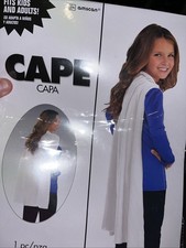 White Solid Cape Fits Kids And Adults 1pc Halloween Cosplay New