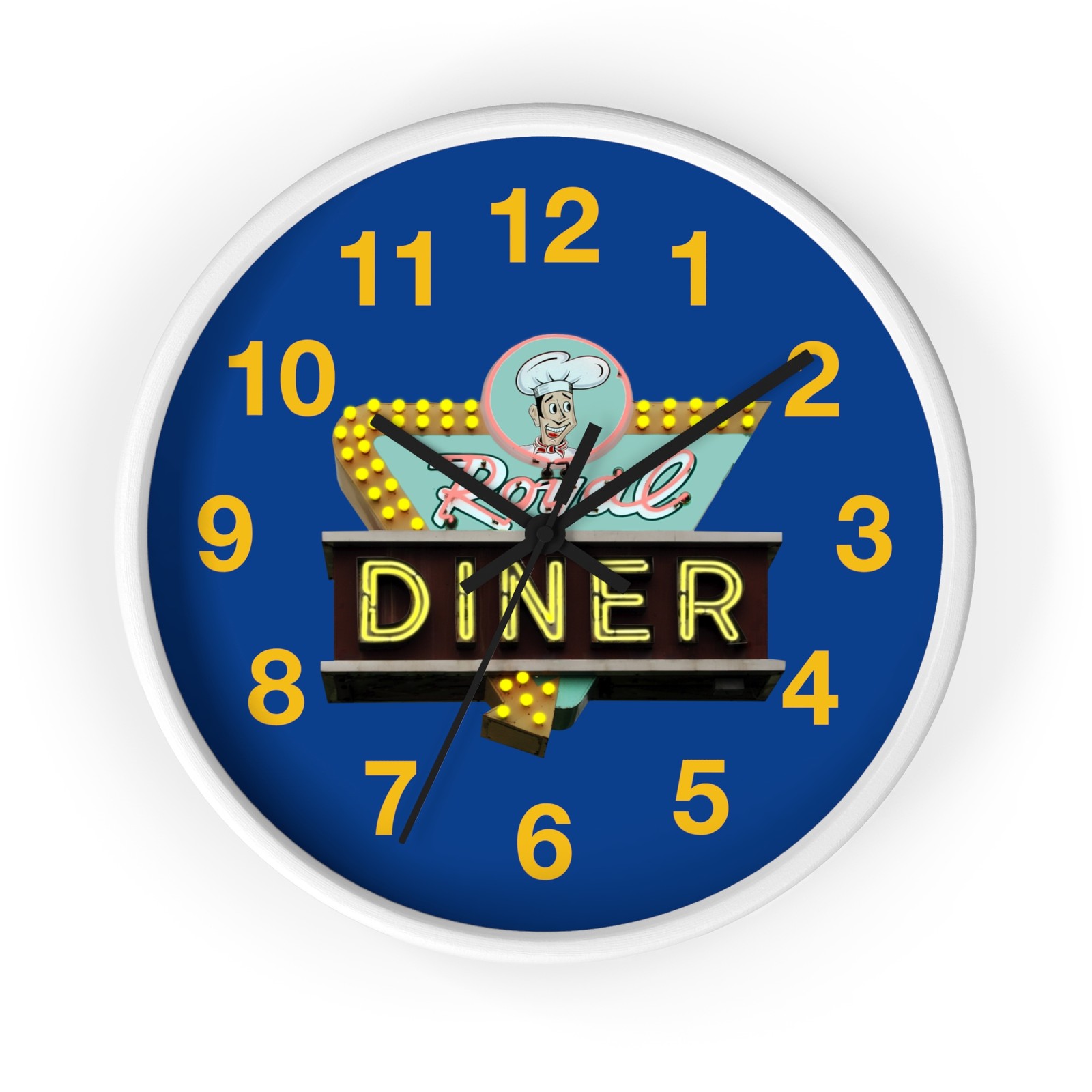 Royal Diner Wall Clock, Kitchen Decor, Vintage Clock, Retro 