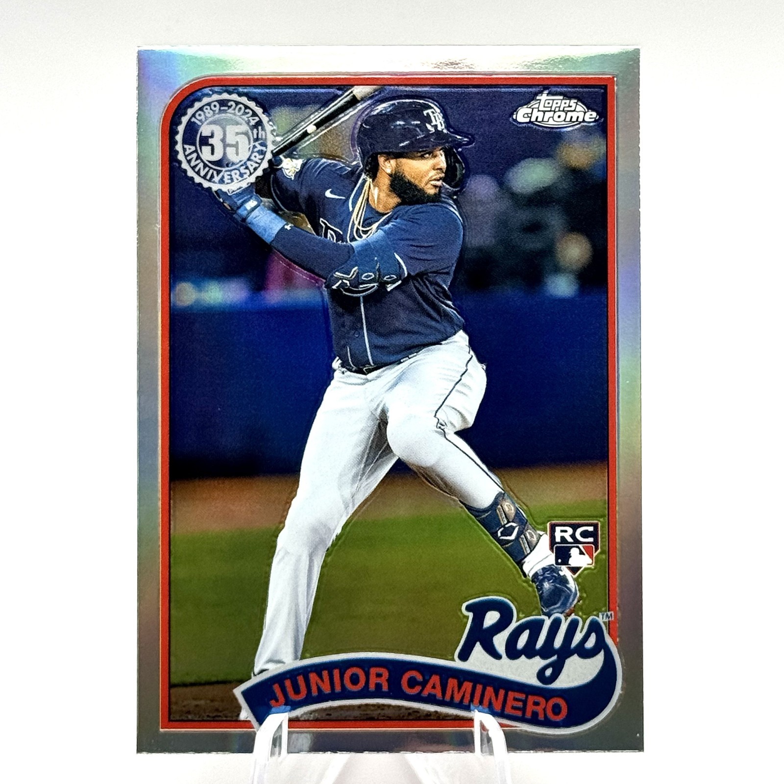 JUNIOR CAMINERO Rookie Refractor 1989 35th 2024 Topps Chrome #89CB-15 (RC) Rays