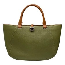 Loro Piana Leder Tasche Schultertasche in Khaki Braun mit Aufbewahrungstasche
