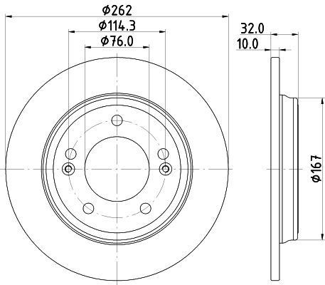 HELLA 8DD 355 132-611 BRAKE DISC Rear (PAIR)