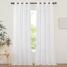 Living Room Sheer Curtains 96 inches Long - Grommet Top Voile Sheer Lightweig...