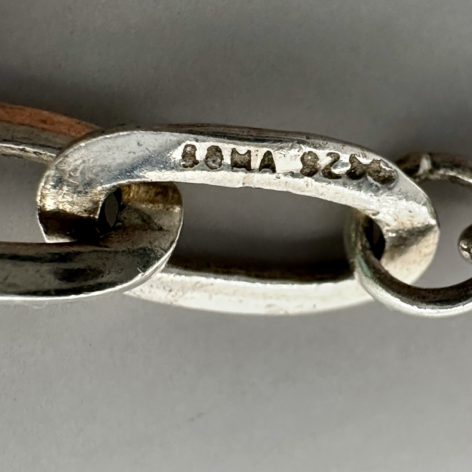 Clip Chain Link Bracelet Secure Box Clasp Boma Sterling Silver 7 1/4 Inches Long