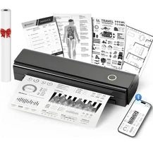 Portable Thermal Printer Wireless for Travel Bluetooth Printer Support Letter/A4