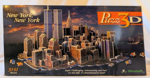 Wrebbit Puzz3D New York New York 3141pc 3D Puzzle Pre-9/11 Twin Towers WTC Vinta