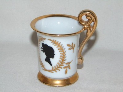 Lovely Vintage Hand Painted CHOCOLATE CUP, Josephine Bonaparte, Gold Trim, Mark