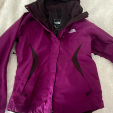 The North Face Women s Purple Hooded Full Zip Mid-Length Jacket Size S