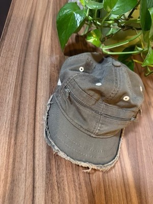 Roxy Y2K Distressed Green Solid Canvas Cotton Baseball Cap Women s One Size