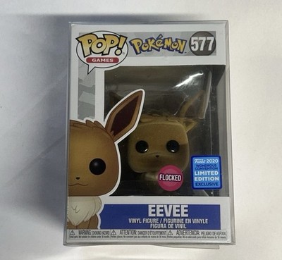 D2 FUNKO VINYL FIGUR POKÉMON 577 EEVEE EVOLI FLOCKED WONDROUS CONVENTION