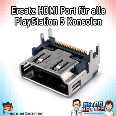 RETRORETTER HDMI Port PS5 Konsole Sony PlayStation 5 Slim Fat Pro Ersatz AV Anschluss Buchse