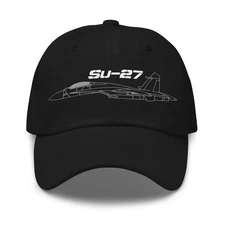 Su-27 Flanker Dad Hat | Adjustable Low Profile Aviation Jet Cap