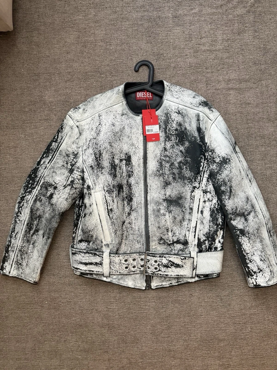 Diesel Leather Outer Shell White Coats, Jackets & Vests for Men