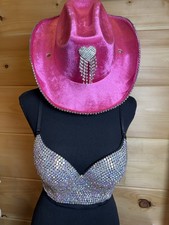 Rhinestone Bustier Crop Top Silver AB Crystal Festival Rave Clubwear Bra
