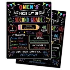 First and Last Day of School Sign Double Sided Chalkboard Board, Reusable Fir...
