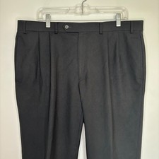 LAUREN RALPH LAUREN Total Comfort Dress Pant Mens 38x32 100 Wool Black Cuff