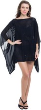 Profile by Gottex Rambling Rose Dress Swim Cover Up Black E747 One Size NWT