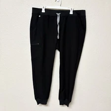 NWT Figs Jogger Pants Zamora Scrub Pants Drawstring Black Nurse Size XXL